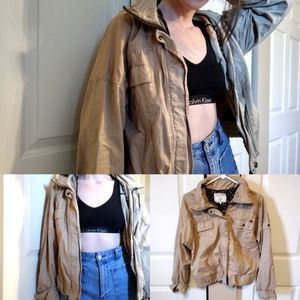 Guess Y2K Utility Khaki Beige Windbreaker Jacket